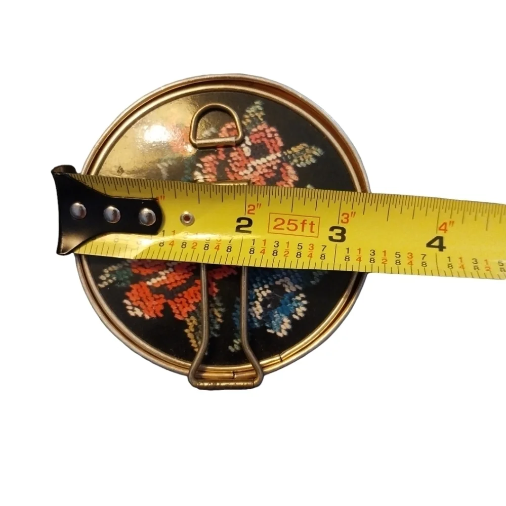 Vintage makeup mirror flowers made Japan portable